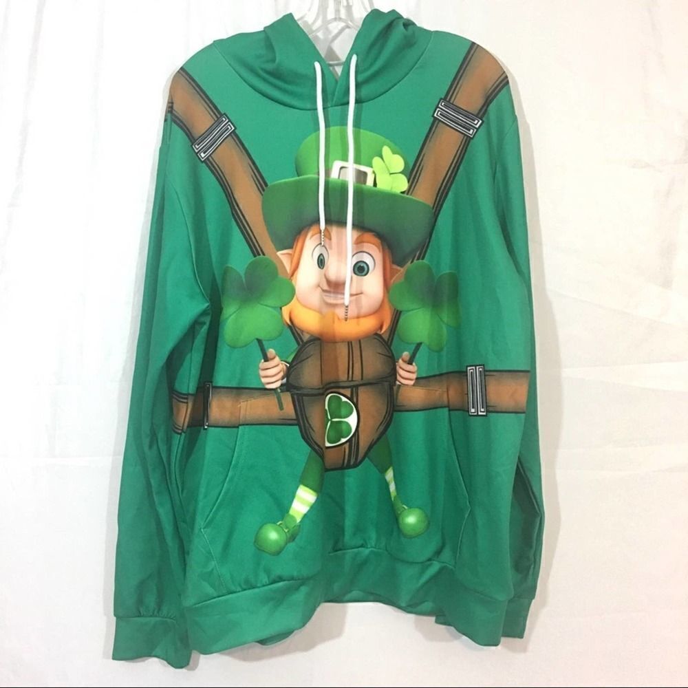 Green Leprechaun Graphic Hoodie